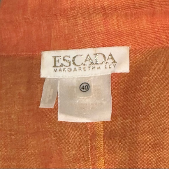 Vintage Escada Margaretha Ley 100% Linen Wrap Dress with Two Buttons - Picture 8 of 11